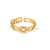 304 Stainless Steel 18K Gold Plated Retro Plating Circle Heart Shape Snake Open Rings