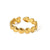 304 Stainless Steel 18K Gold Plated Retro Plating Circle Heart Shape Snake Open Rings