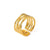 304 Stainless Steel 18K Gold Plated Retro Plating Circle Heart Shape Snake Open Rings