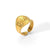 Retro Circle Stainless Steel Polishing Plating Inlay Rhinestones 18k Gold Plated Rings