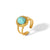 Retro Circle Stainless Steel Polishing Plating Inlay Turquoise 18k Gold Plated Rings