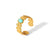 Retro Circle Stainless Steel Polishing Plating Inlay Turquoise 18k Gold Plated Rings