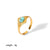 Retro Circle Stainless Steel Polishing Plating Inlay Turquoise 18k Gold Plated Rings