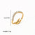 Retro Circle Stainless Steel Polishing Plating Zircon 18k Gold Plated Rings