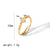 Retro Circle Stainless Steel Polishing Plating Zircon 18k Gold Plated Rings