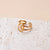 Retro Classic Style Human Face Heart Shape Stainless Steel Criss Cross Plating 18k Gold Plated Open Ring