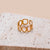 Retro Classic Style Human Face Heart Shape Stainless Steel Criss Cross Plating 18k Gold Plated Open Ring