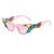 Retro Color Block Ac Cat Eye Rhinestone Full Frame Women's Sunglasses