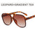 Retro Color Block Leopard Ac Toad Glasses Full Frame Women's Sunglasses