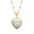 Retro Commute Heart Shape Eye Stainless Steel Plating Inlay Zircon 18k Gold Plated Pendant Necklace