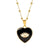 Retro Commute Heart Shape Eye Stainless Steel Plating Inlay Zircon 18k Gold Plated Pendant Necklace