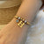 Retro Commute Letter Eye Stainless Steel Inlay Rhinestones Bracelets