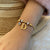 Retro Commute Letter Eye Stainless Steel Inlay Rhinestones Bracelets