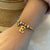 Retro Commute Letter Eye Stainless Steel Inlay Rhinestones Bracelets