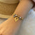 Retro Commute Letter Eye Stainless Steel Inlay Rhinestones Bracelets