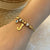 Retro Commute Letter Eye Stainless Steel Inlay Rhinestones Bracelets