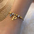 Retro Commute Letter Eye Stainless Steel Inlay Rhinestones Bracelets