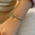 Retro Commute Letter Eye Stainless Steel Inlay Rhinestones Bracelets