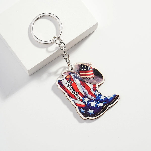 Retro Cowboy Style Shoe Metal Unisex Bag Pendant Keychain