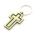 Retro Cross Metal Patchwork Keychain