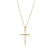 Retro Cross Stainless Steel Inlaid Zircon Necklace