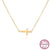 Retro Cross Sterling Silver 18k Gold Plated White Gold Plated Necklace In Bulk