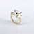 Retro Devil's Eye Copper Gold Plated Glass Stone Open Ring 1 Piece