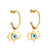 Retro Devil's Eye Stainless Steel Plating Inlay Resin Drop Earrings Ear Studs 1 Pair