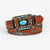 Retro Ethnic Style Geometric Pu Leather Inlay Turquoise Beads Unisex Leather Belts