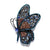 Retro Exaggerated Pin Butterfly Alloy Plating Hollow Out Inlay Rhinestones Women'S Brooches