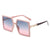 Retro Fashion Leopard Pc Square Patchwork Full Frame Women's Sunglasses