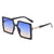 Retro Fashion Leopard Pc Square Patchwork Full Frame Women's Sunglasses