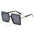 Retro Fashion Leopard Pc Square Patchwork Full Frame Women's Sunglasses