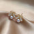 Retro Flower Copper Inlay Zircon Drop Earrings Ear Studs 1 Pair