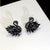 Retro Flower Copper Inlay Zircon Drop Earrings Ear Studs 1 Pair