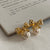 Retro Flower Copper Inlay Zircon Drop Earrings Ear Studs 1 Pair