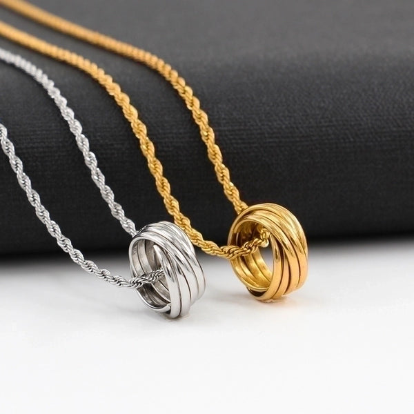 Retro Geometric 304 Stainless Steel 667 Stainless Steel 18K Gold Plated Unisex Pendant Necklace