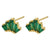 Retro Geometric Green Gemstones Diamond Copper Earrings Wholesale