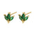 Retro Geometric Green Gemstones Diamond Copper Earrings Wholesale