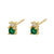 Retro Geometric Green Gemstones Diamond Copper Earrings Wholesale