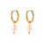 Retro Geometric Inlay 304 Stainless Steel Artificial Pearls 18K Gold Plated Earrings