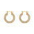 Retro Geometric Inlay Stainless Steel Zircon Gold Plated Earrings