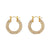 Retro Geometric Inlay Stainless Steel Zircon Gold Plated Earrings