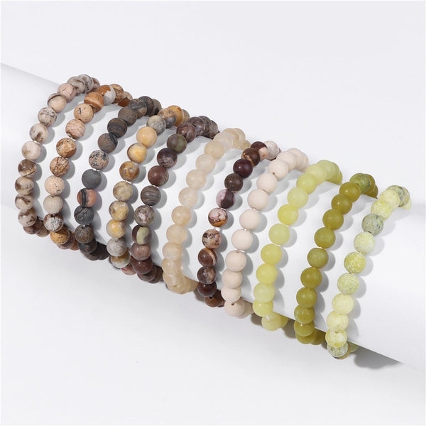 Retro Geometric Natural Stone Beaded Bracelets