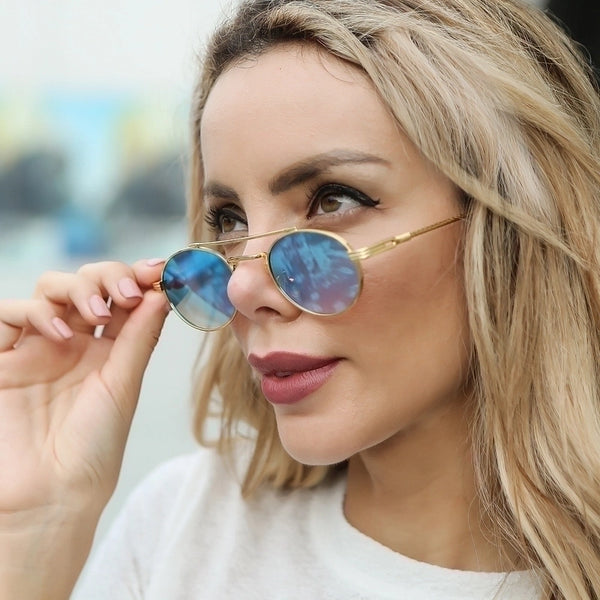 Retro Geometric Pc Round Frame Full Frame Women's Sunglasses