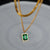 Retro Geometric Square Titanium Steel Inlay Rhinestones Necklace 1 Piece