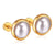 Retro Geometric Stainless Steel Artificial Pearls Ear Studs 1 Pair