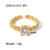 Retro Geometric Stainless Steel Gold Plated Zircon Open Ring