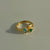 Retro Geometric Titanium Steel Plating Inlay Zircon 18k Gold Plated Open Ring