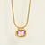 Retro Geometric Titanium Steel Plating Inlay Zircon 18k Gold Plated Pendant Necklace